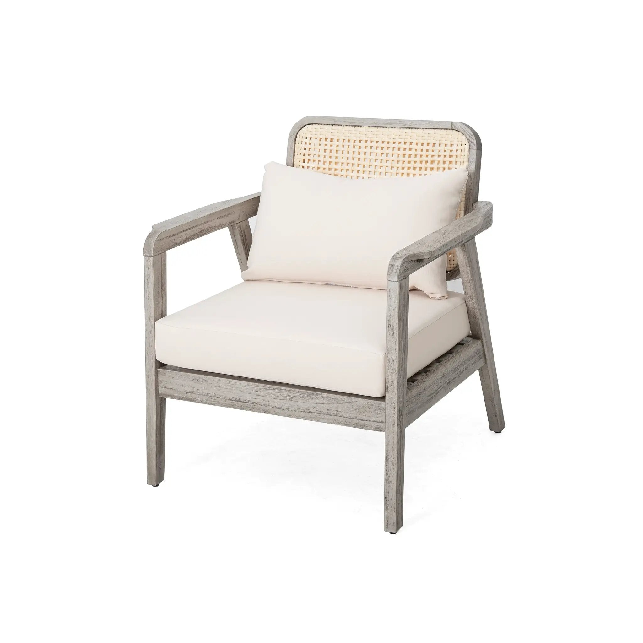 (Set of 2) Outdoor Acacia Wood Patio Club Chairs with Cushions by HouseOfZazla
