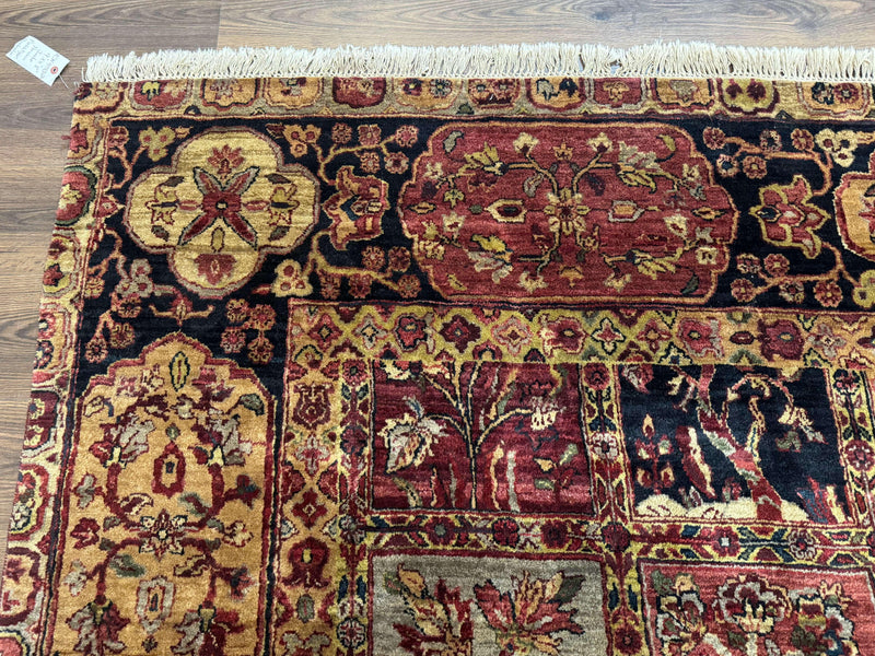 Indo Persian Rug 9x12, Bakhtiari Panel Design, Multicolor, Soft Wool Pile by Jewel Rugs