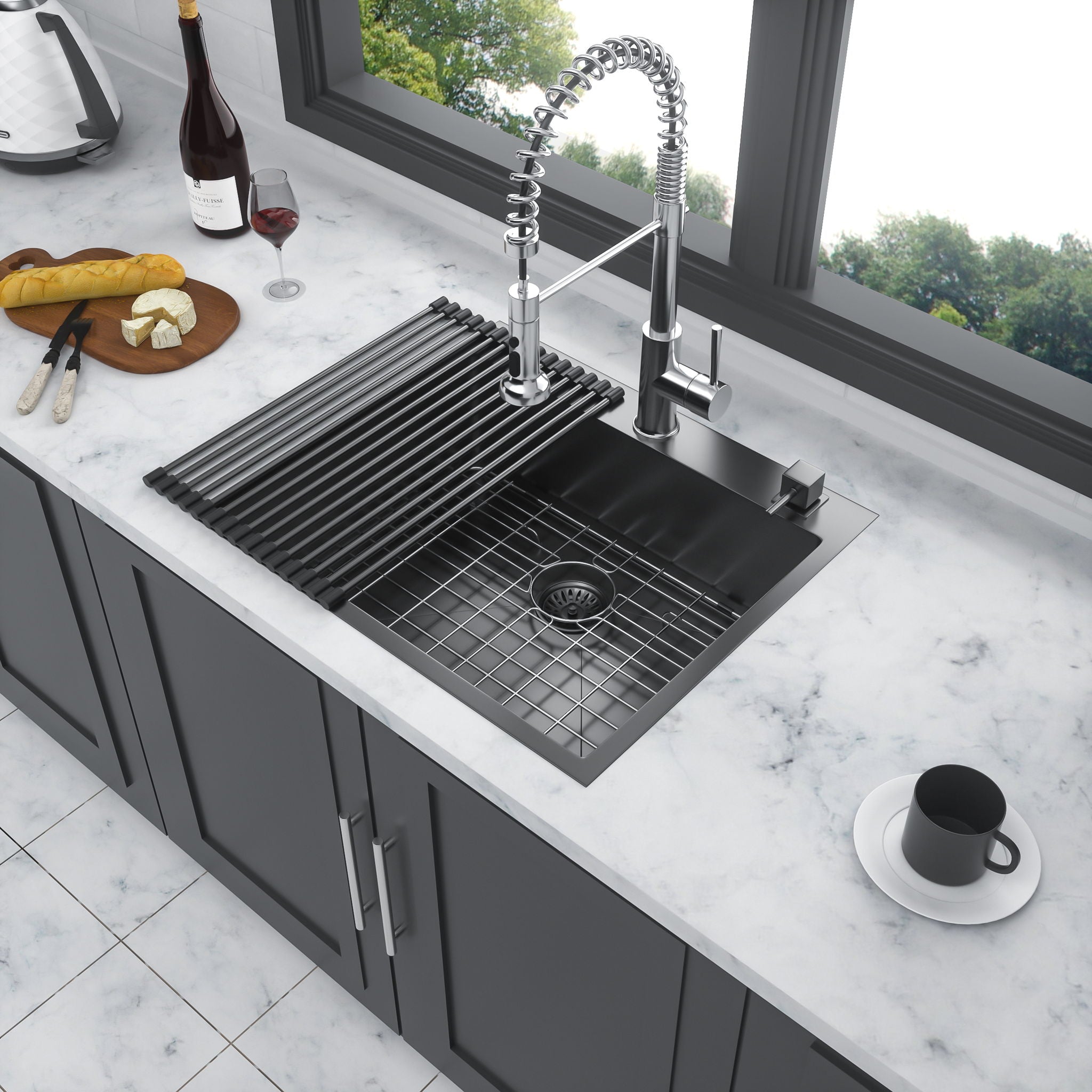 Topmount Kitchen Sink 16 Gauge, Single Bowl by HouseOfZazla