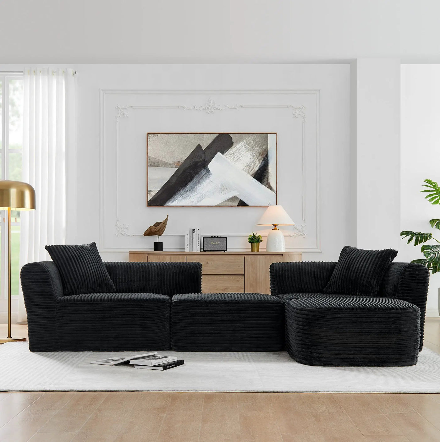 114" Cloud Sectional Couch with L-Shape Chaise by HouseOfZazla