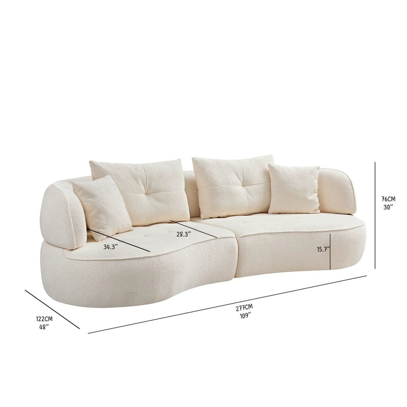 Modular Sofa, Durable Fabric, Solid Wood Frame, High Density Sponge Padding, Seating For 4 by HouseOfZazla