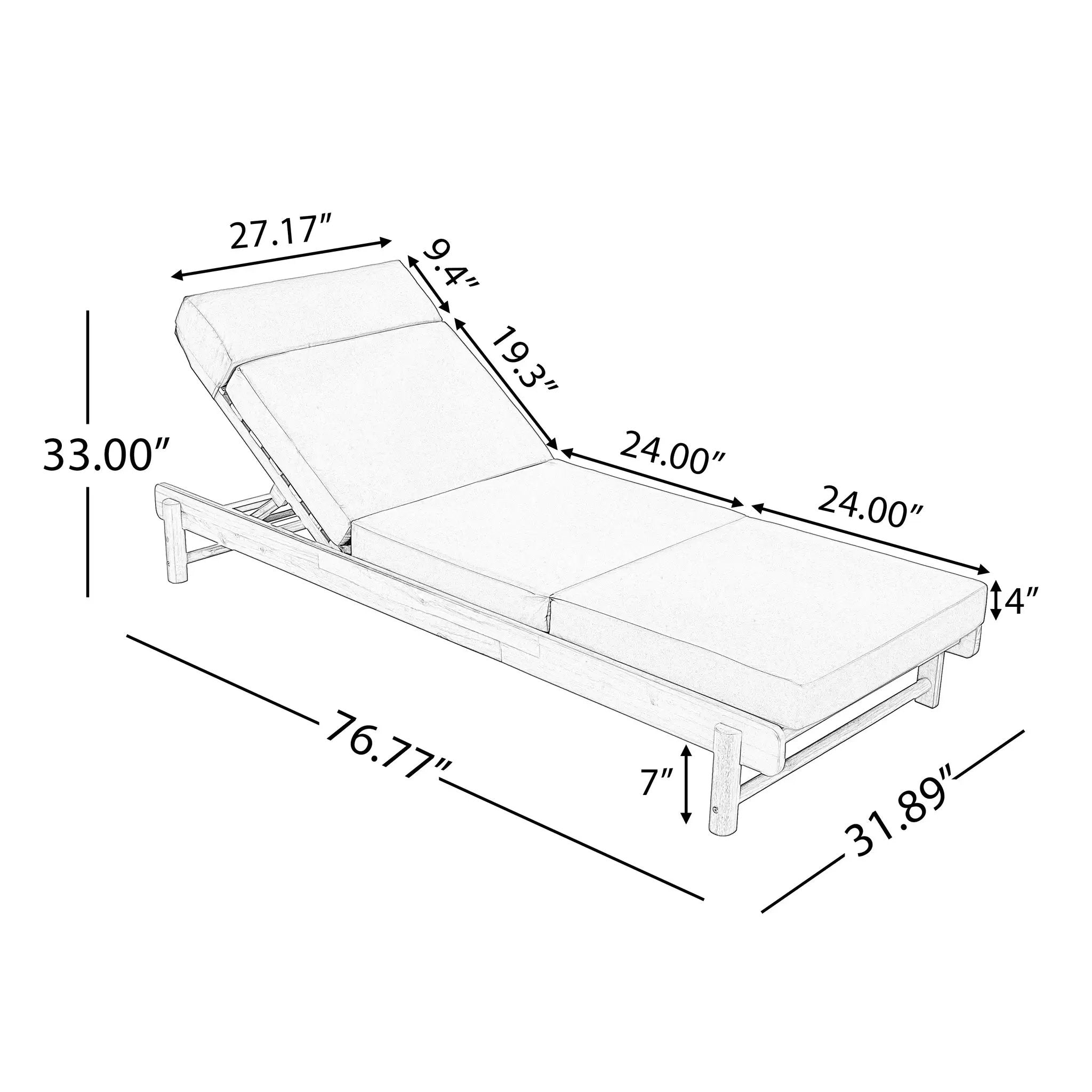 Light Teak Acacia Wood Chaise Lounge Set by HouseOfZazla