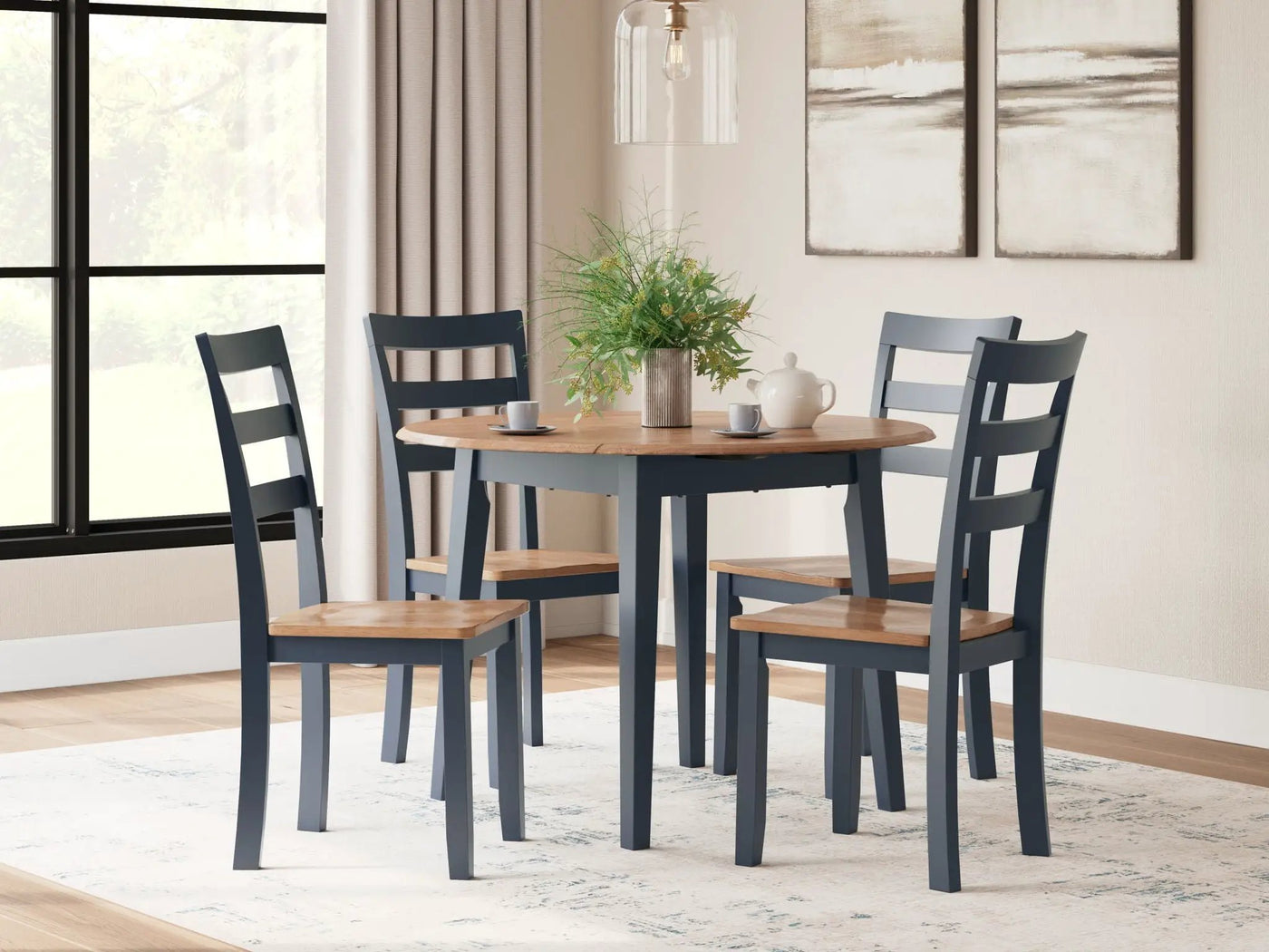 Gesthaven - Round Dining Room Drop Leaf Table Set by Unique Piece Furniture