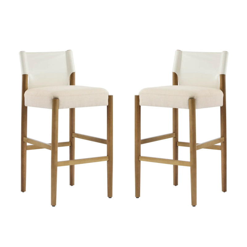 28.5'' Modern Solid Wood Bar Stool with Polyester Cushion - Set of 2 by HouseOfZazla