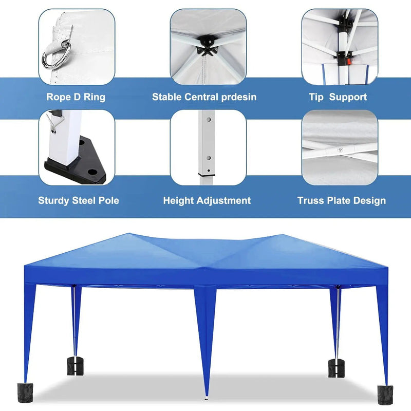 10'X20' Ez Pop Up Canopy Outdoor Portable Party Folding Tent With 6 Removable Sidewalls + Carry Bag + 4 Pieces Weight Bag by Unique Piece Furniture