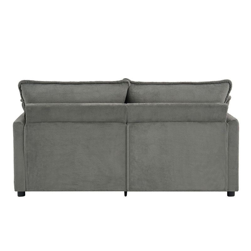 Modern Loveseat Sofa, Upholstered Couch With Side Storage Pockets by HouseOfZazla