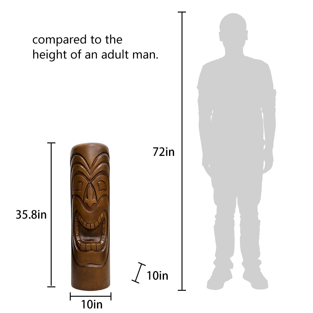Concrete Tiki Statue Totem Column 35 Inch Tall, photo 8 of 8