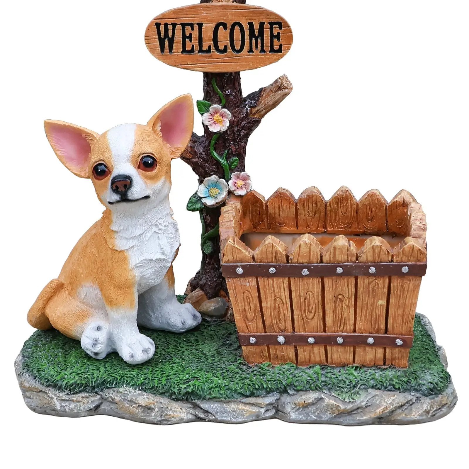 Sitting Chihuahua Dog Planter Statue by HouseOfZazla