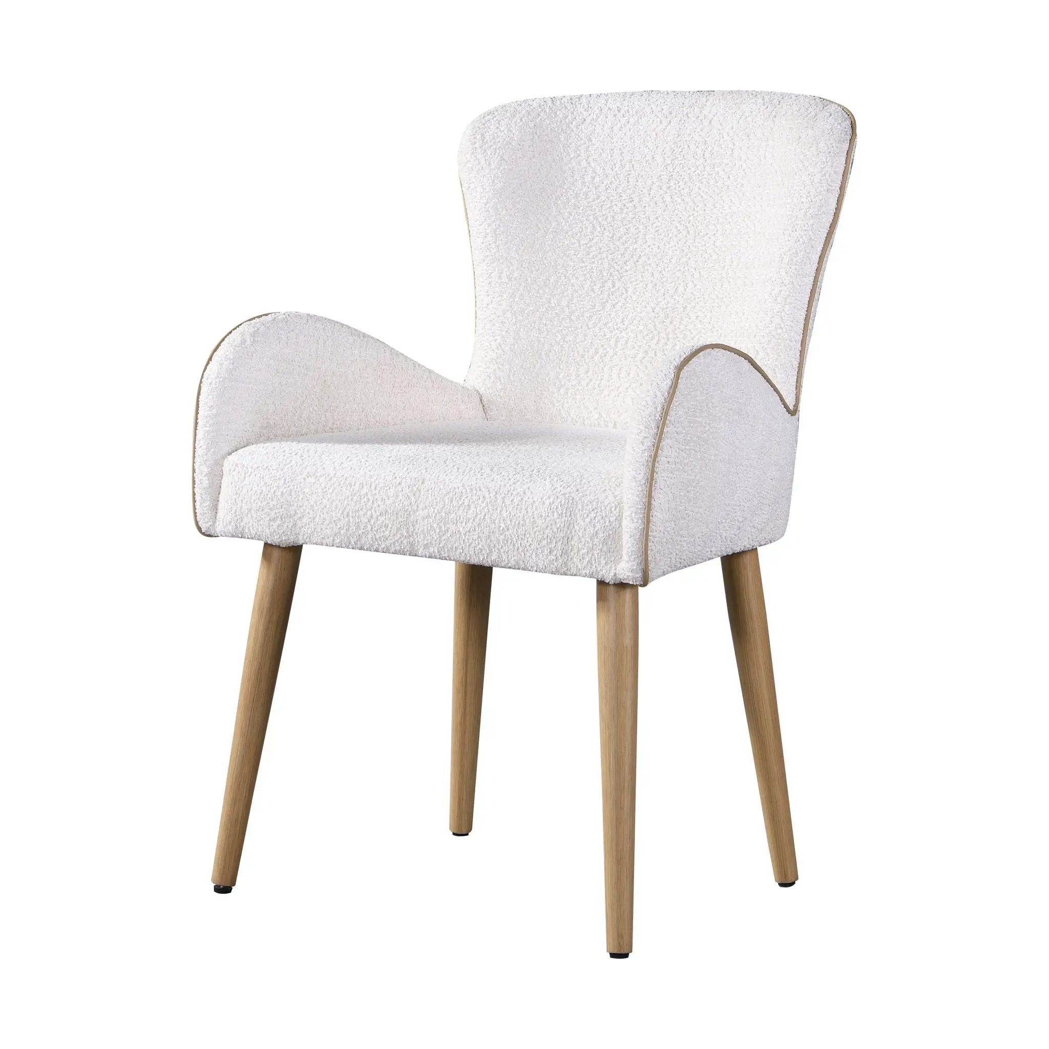 Qwin - Boucle Side Chair (Set of 2) - Beige by HouseOfZazla