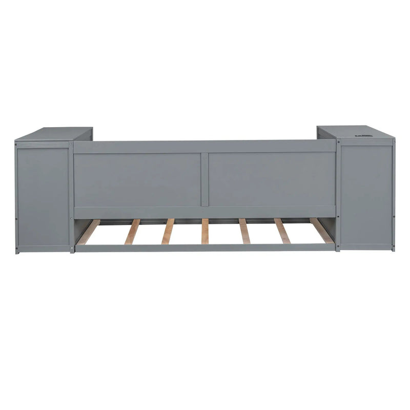 Daybed With Storage Arms, Trundle And Charging Station