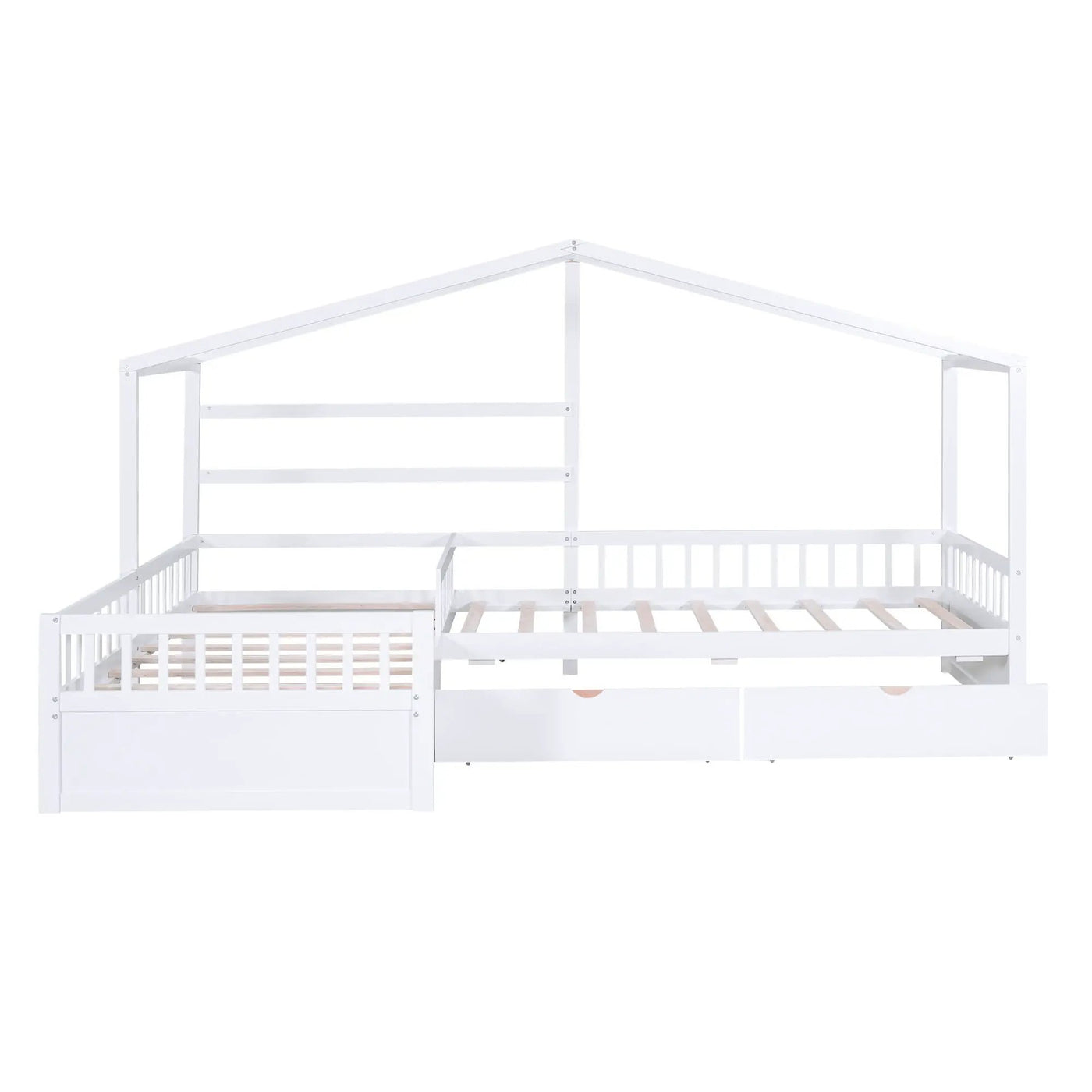 L Shape Platform Bed With 3 Storage Drawers by HouseOfZazla
