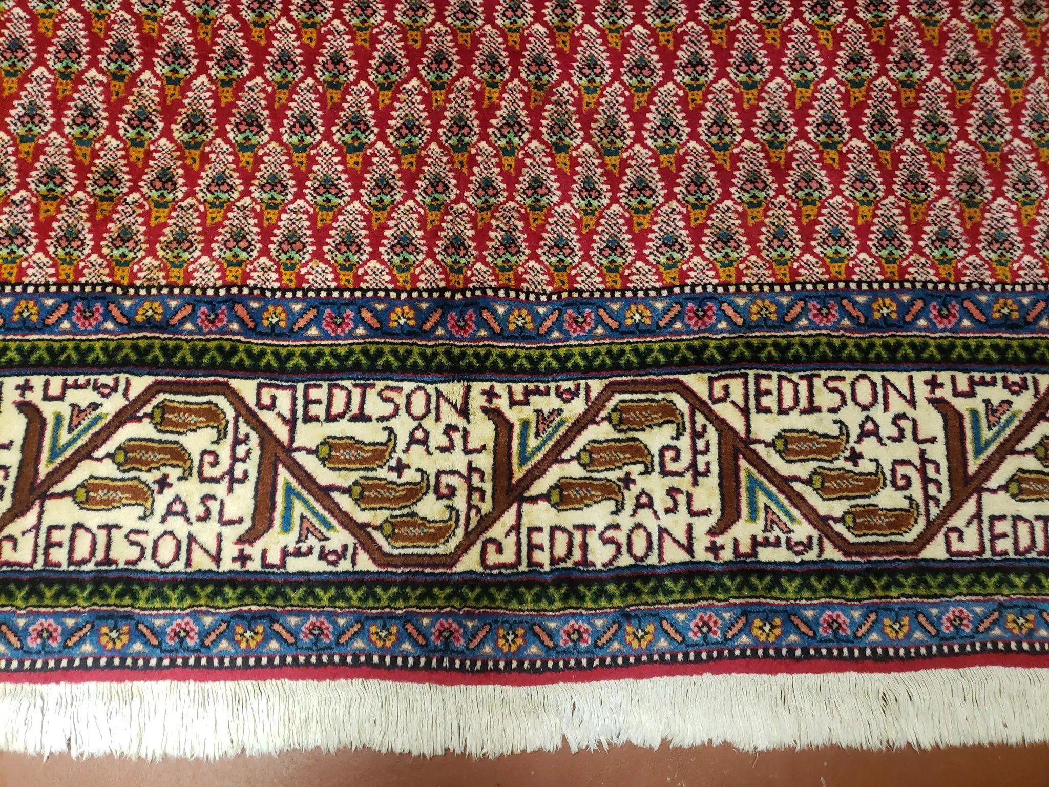 6x9 Finely Woven Turkish Tribal Rug, Boteh/Paisley Pattern, Red & Beige Area Rug, Vintage Wool Carpet, Entryway Rug, Hand-Knotted Foyer Rug by Jewel Rugs