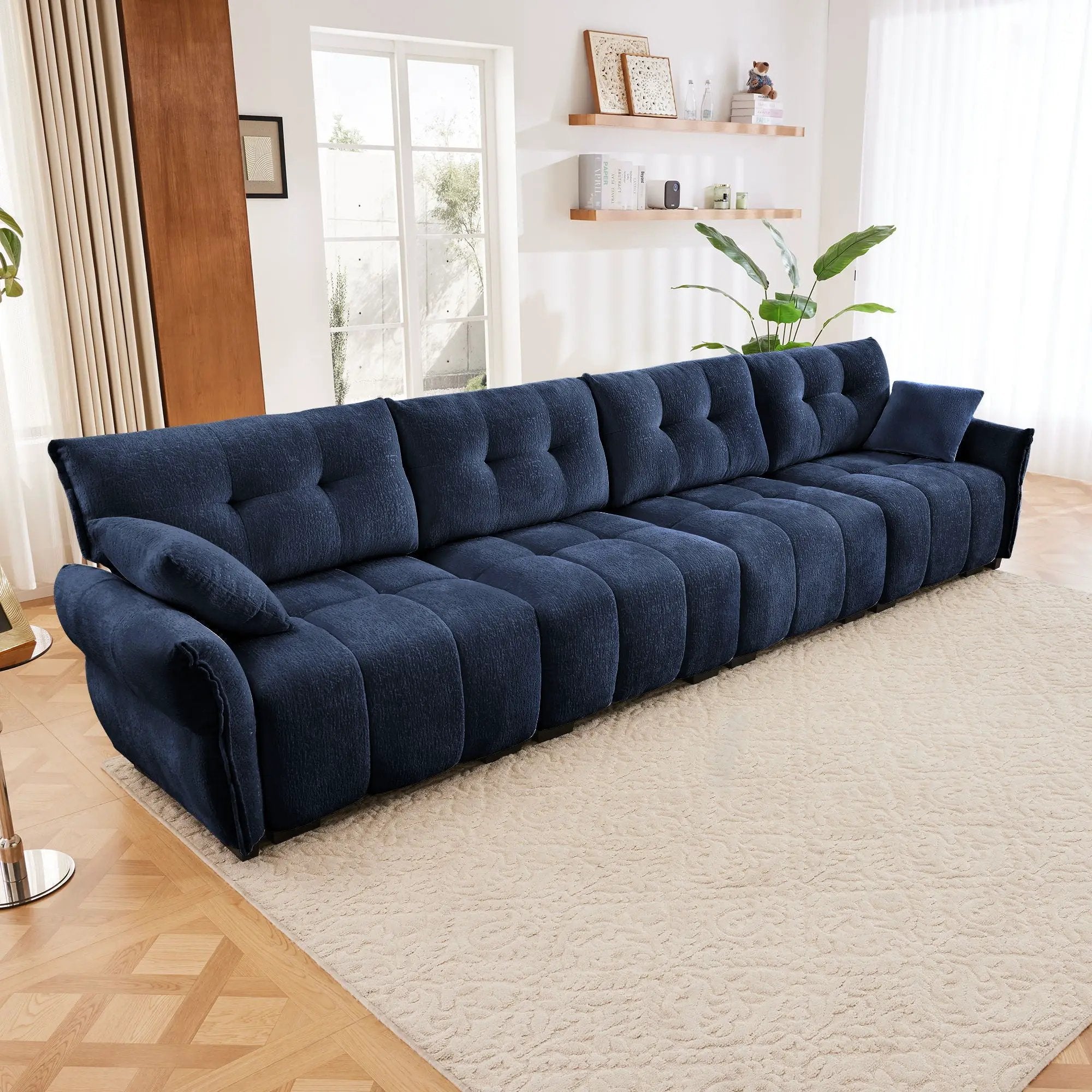Modern Sofa & Pillows, Textured Cover, High Rebound Cushions by HouseOfZazla