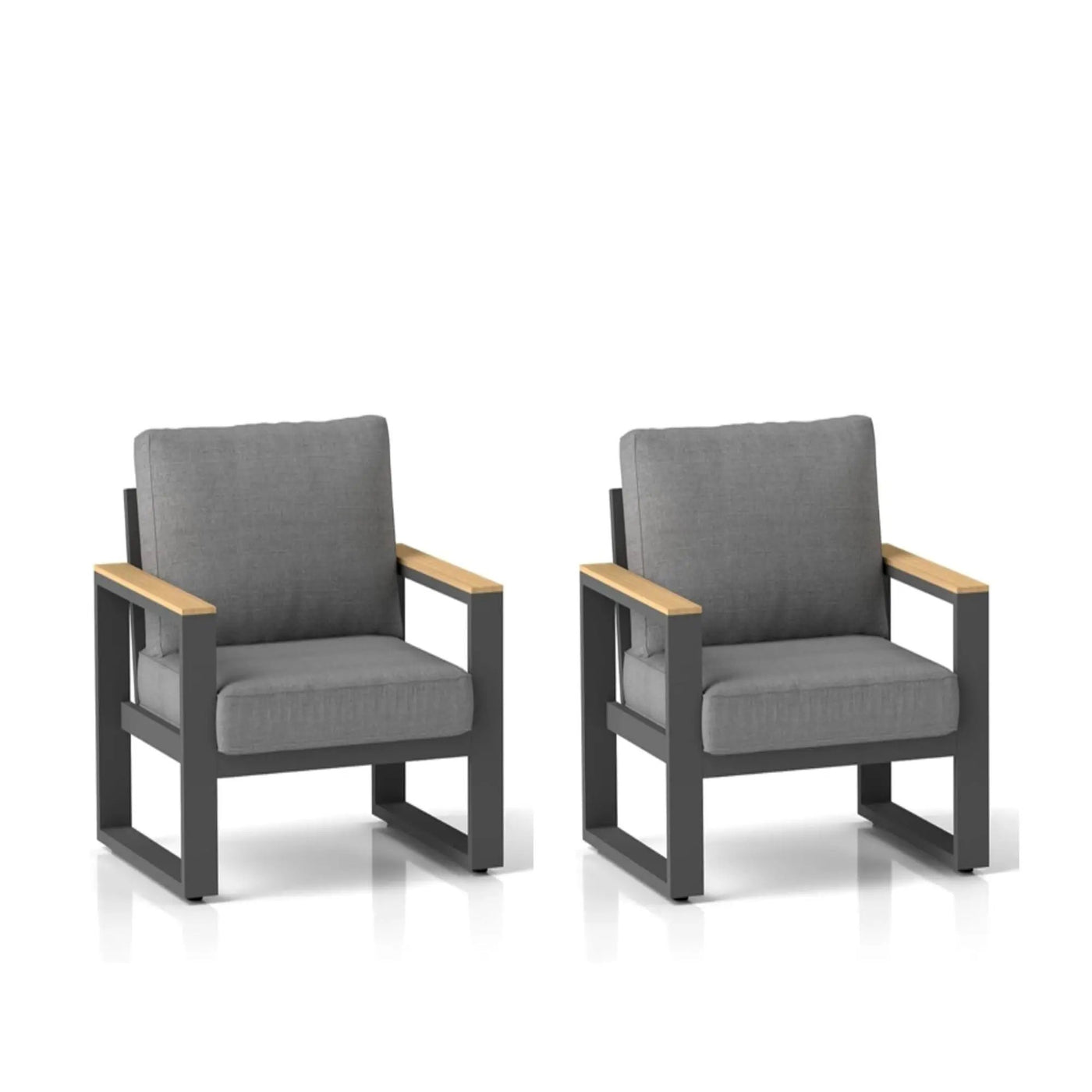 All-Weather Patio Armchairs With Thick Cushions (Set of 2) by HouseOfZazla