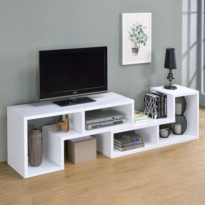 Convertable L-Shaped Bookcase With Open Shelves - White by HouseOfZazla