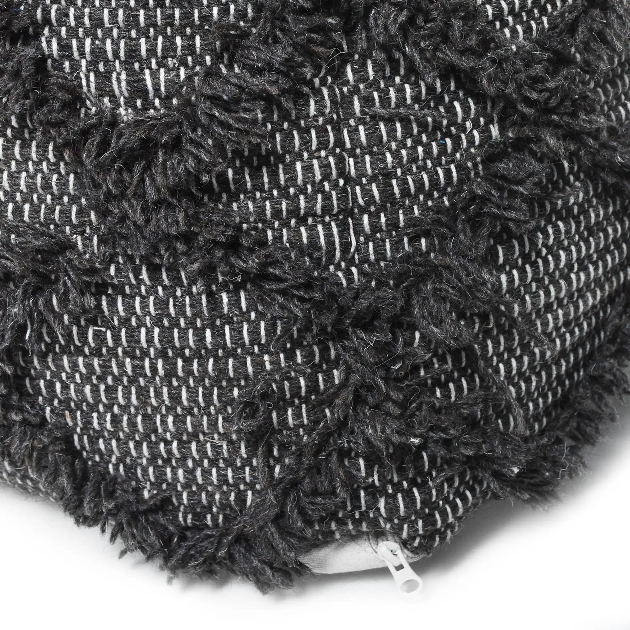 Jumanji - Handcrafted Wool And Cotton Pouf - Brown by Unique Piece Furniture