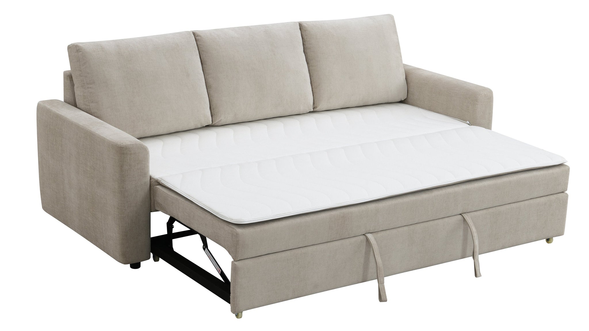 Leira Beige Linen Pull Out Sleeper by HouseOfZazla
