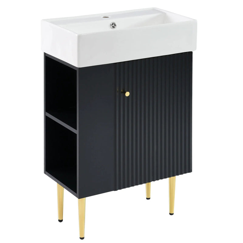 Bathroom Vanity, Combo Cabinet, Bathroom Storage Cabinet, Single Ceramic Sink by HouseOfZazla