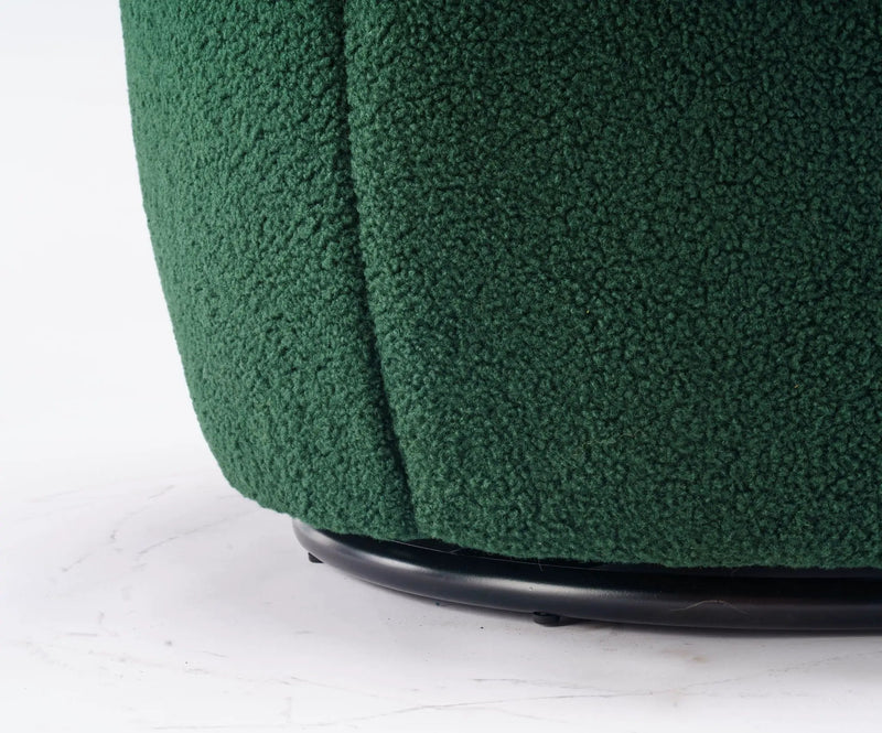 Teddy Fabric Swivel Accent Armchair Barrel Chair With Powder Coating Metal Ring by Unique Piece Furniture