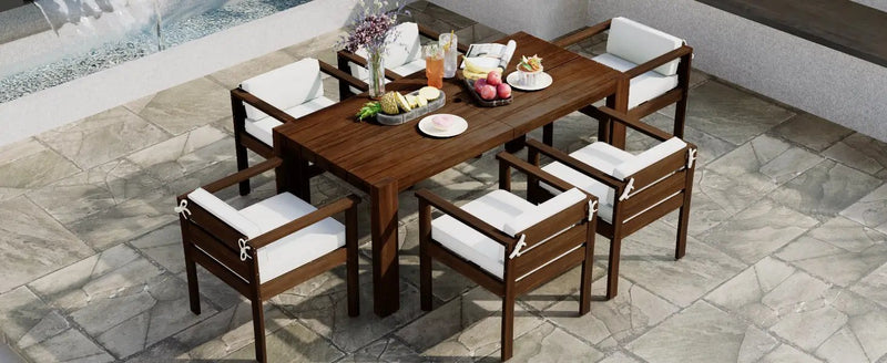 TREXM 7-Piece Patio Dining Table Set for 6 by HouseOfZazla