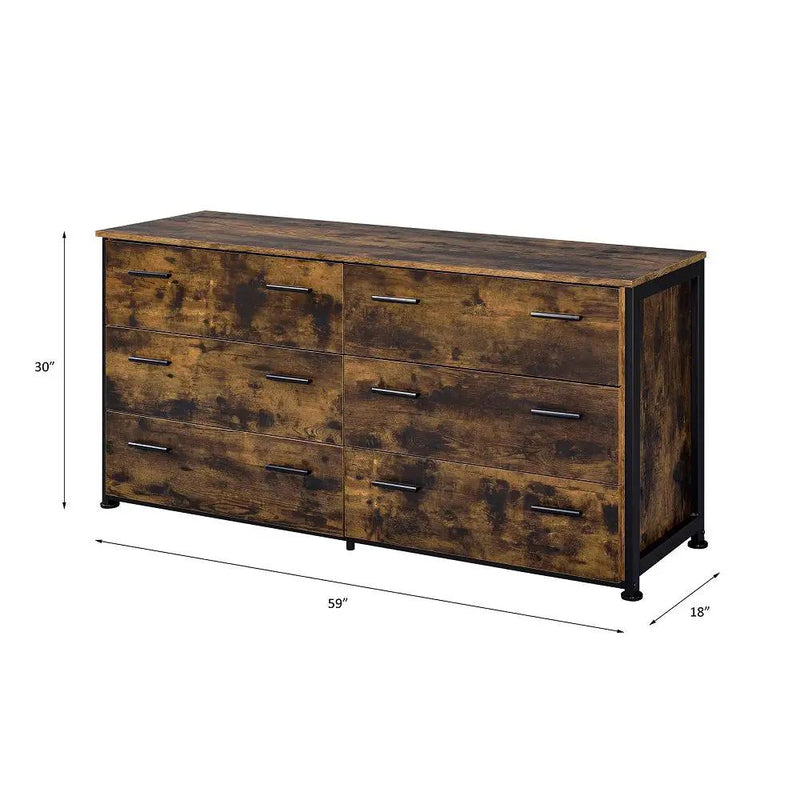 Juvanth - Dresser - Rustic Oak & Black by Unique Piece Furniture