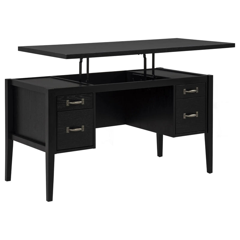 Graham 54-inch 4-drawer Double Pedestal Lift Top Computer Desk Black by Unique Piece Furniture