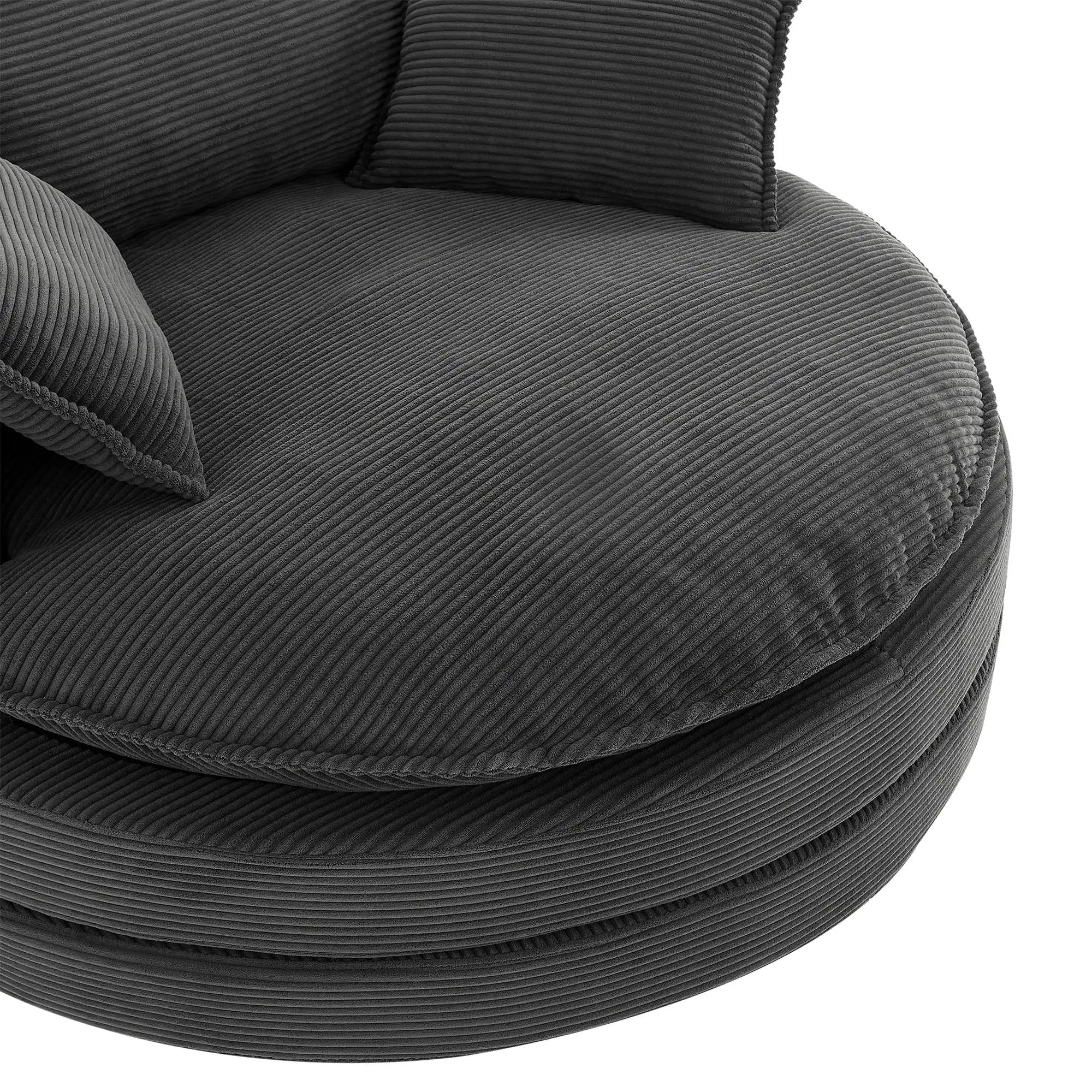 360° Swivel Accent Barrel Chair With Dual Layer Cushion And 3 Removable Pillows by HouseOfZazla
