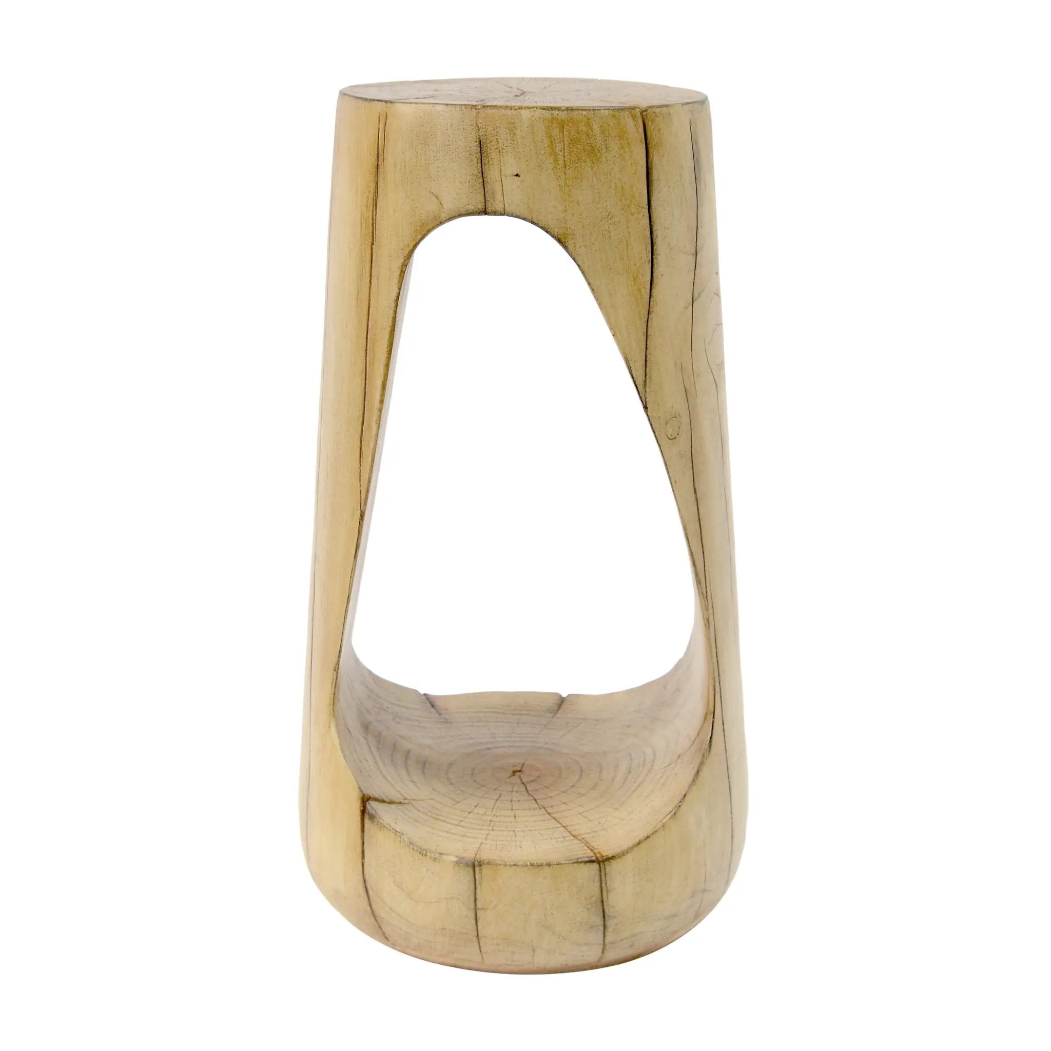 Hollow Design End Table with Wood Like Texture, and Natural Color by BLAKHOM