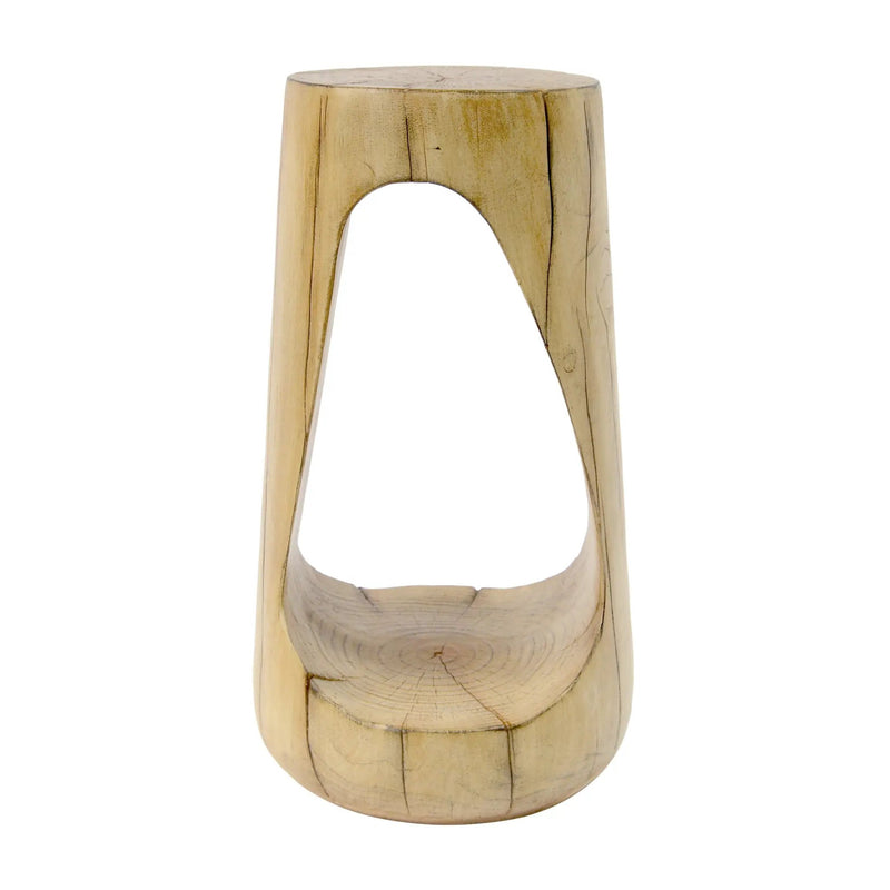 Hollow Design End Table with Wood Like Texture, and Natural Color by BLAKHOM