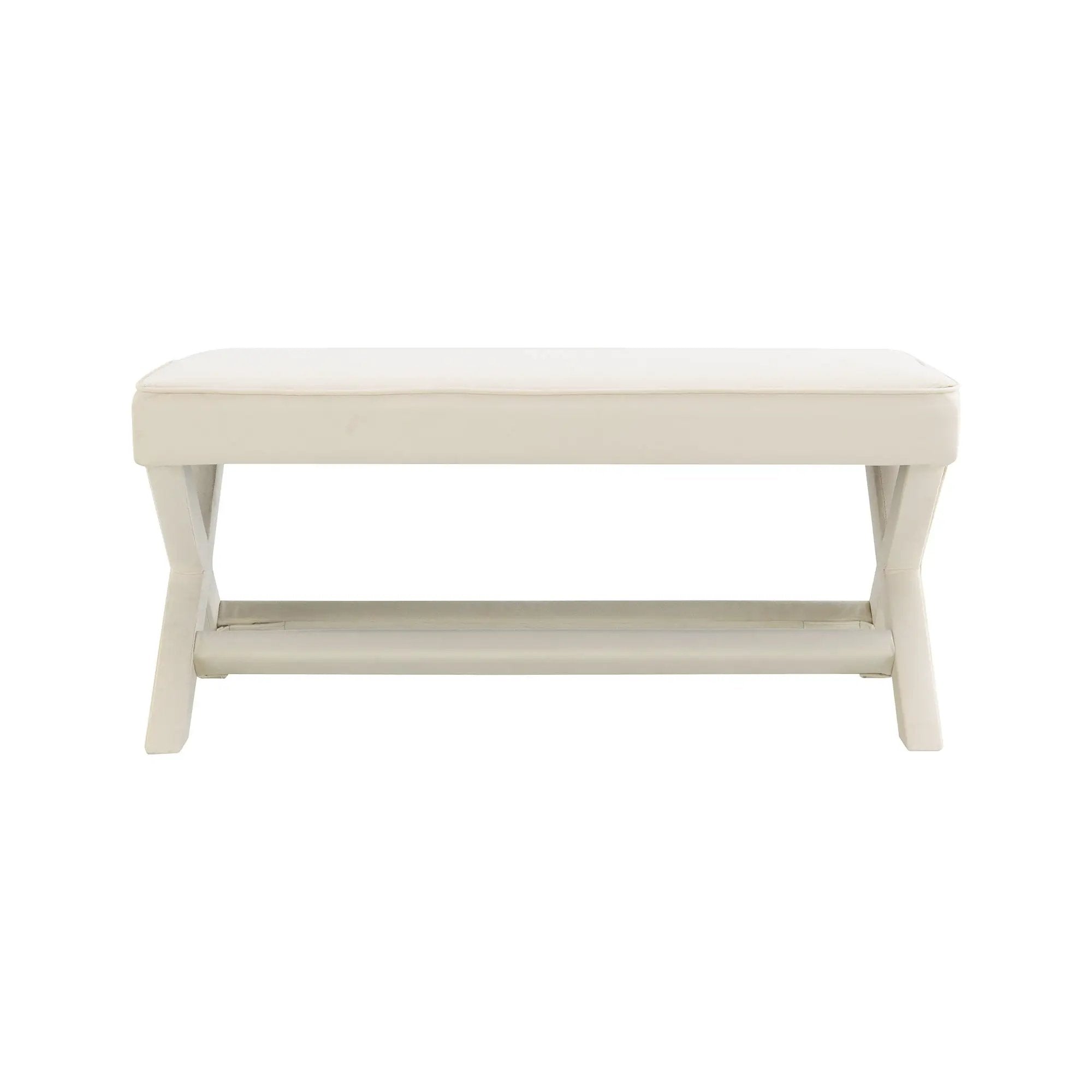 Comfort Double Bench Upholstered With X Crossed Legs by HouseOfZazla