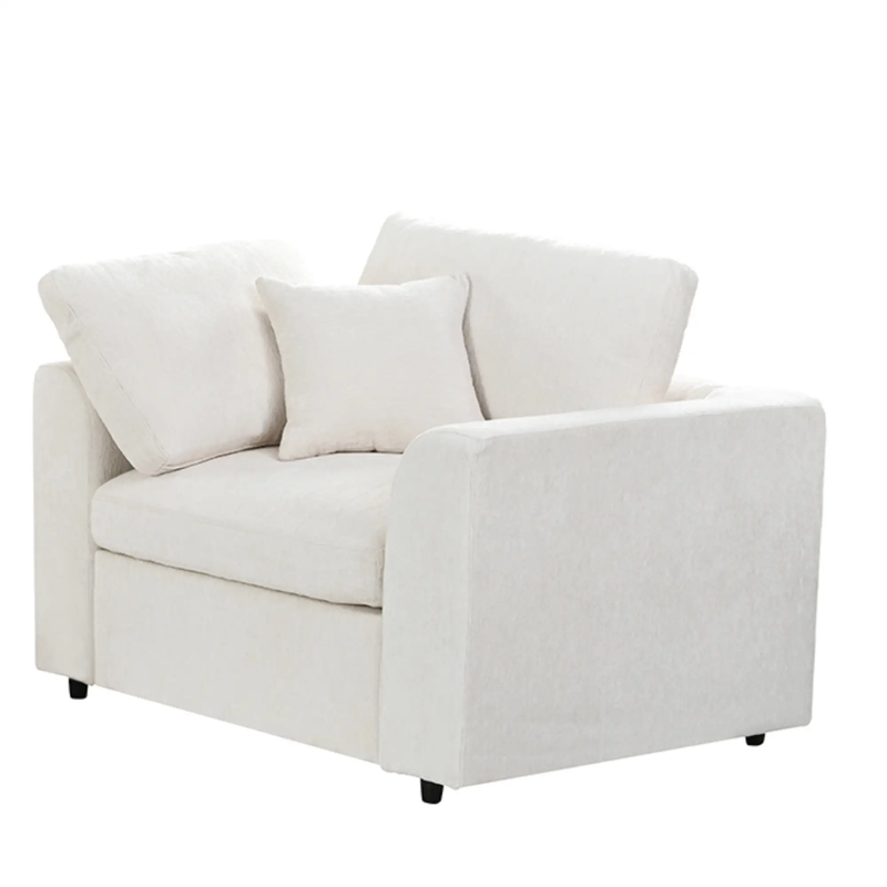 U-Style 4-Piece Sofa Set, 2 Accent Chairs + Loveseat + Movable Ottoman by HouseOfZazla