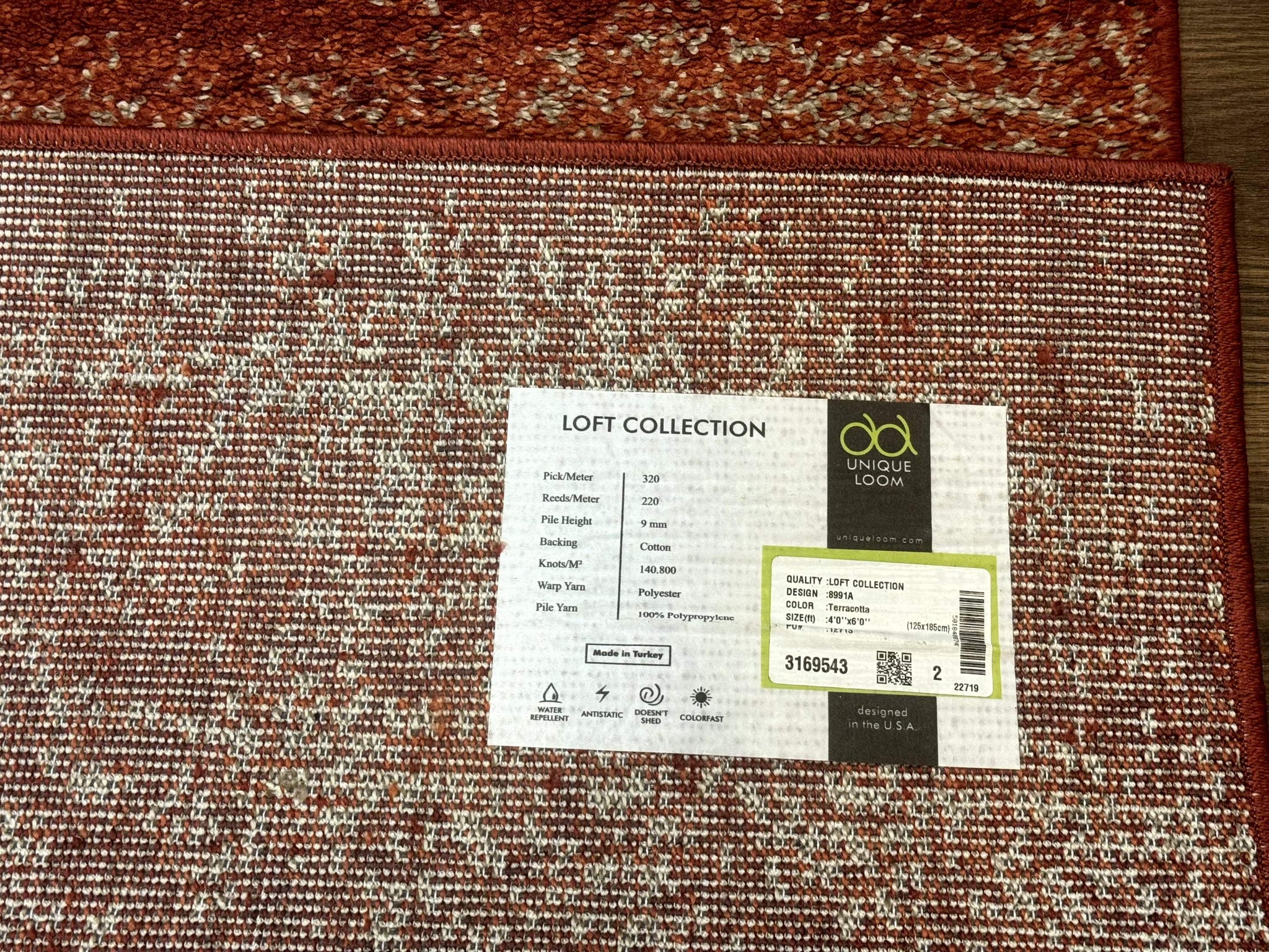 Terracotta Area Rug 4x6 by Jewel Rugs