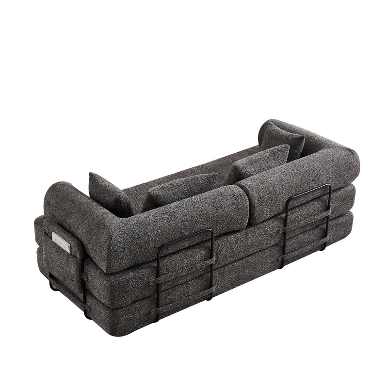 Convertible Sleeper Sofa Bed With Cylindrical Pillow by HouseOfZazla