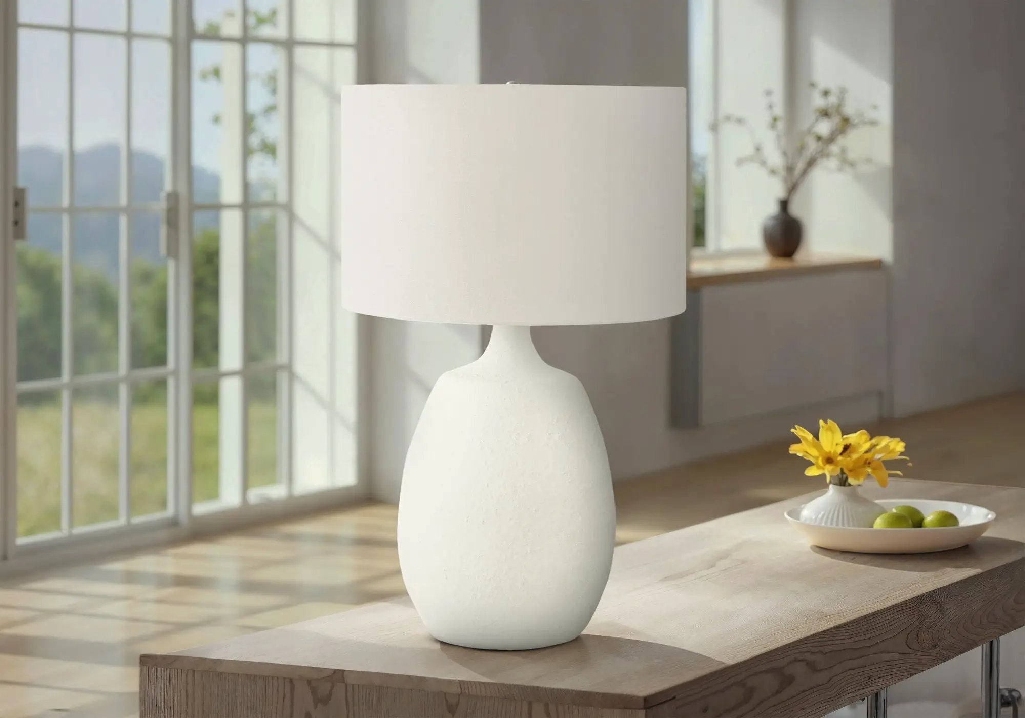 Lighting, Table Lamp, Resin, Contemporary - Cream by Unique Piece Furniture