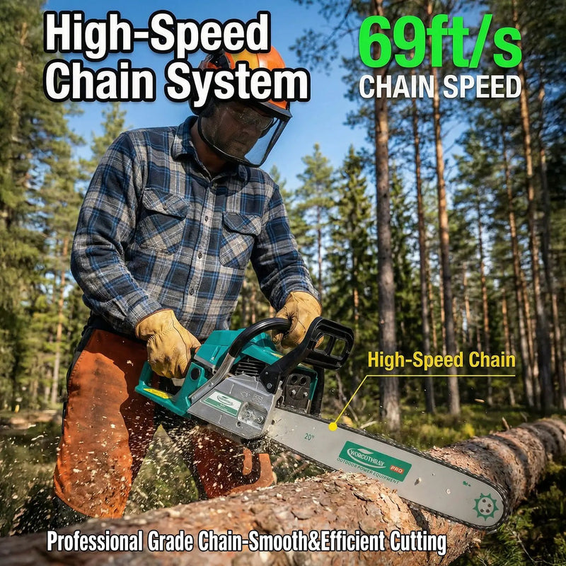 62CC 2-Stroke 20" Gasoline Chainsaw by HouseOfZazla
