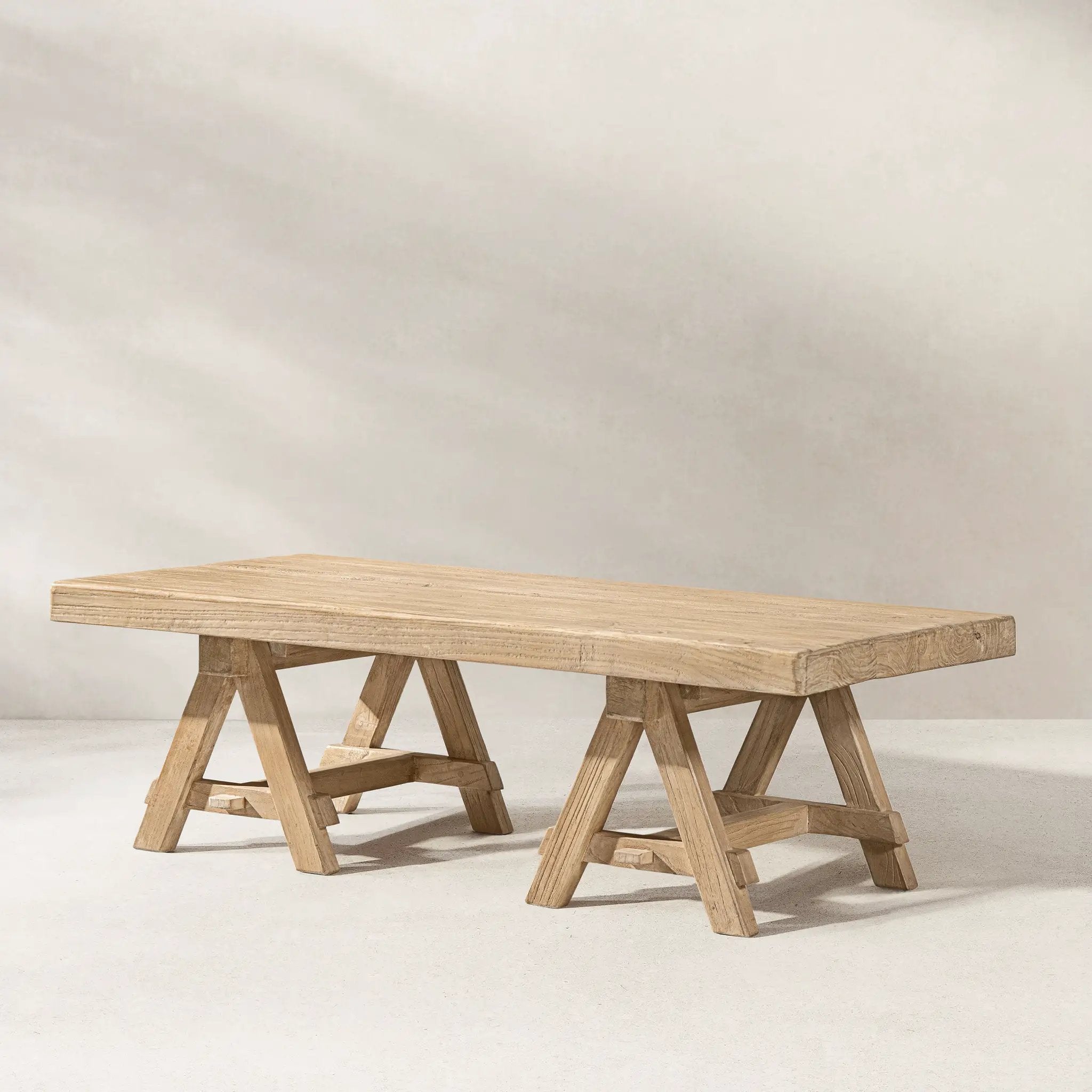 Hawthorne 48' Solid Reclaimed Elm Rectangular Trestle Coffee Table by HouseOfZazla