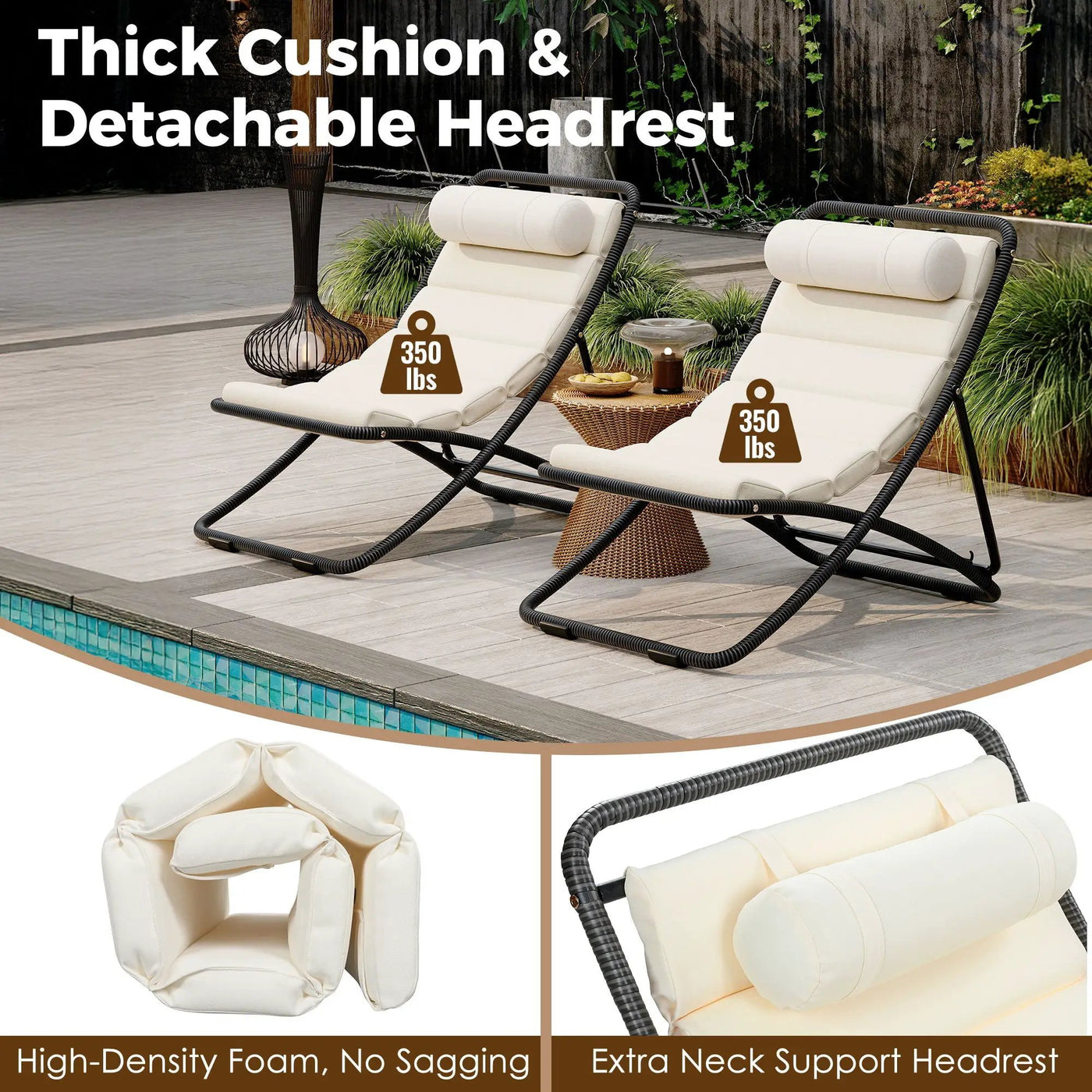 Outdoor Folding Chair With Adjustable Backrest (Set of 2) by HouseOfZazla