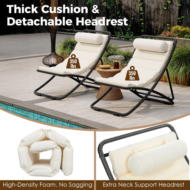 Outdoor Folding Chair With Adjustable Backrest (Set of 2) by HouseOfZazla