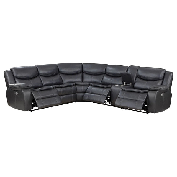 Sycamore Upholstered Power Reclining Sectional Sofa Grey