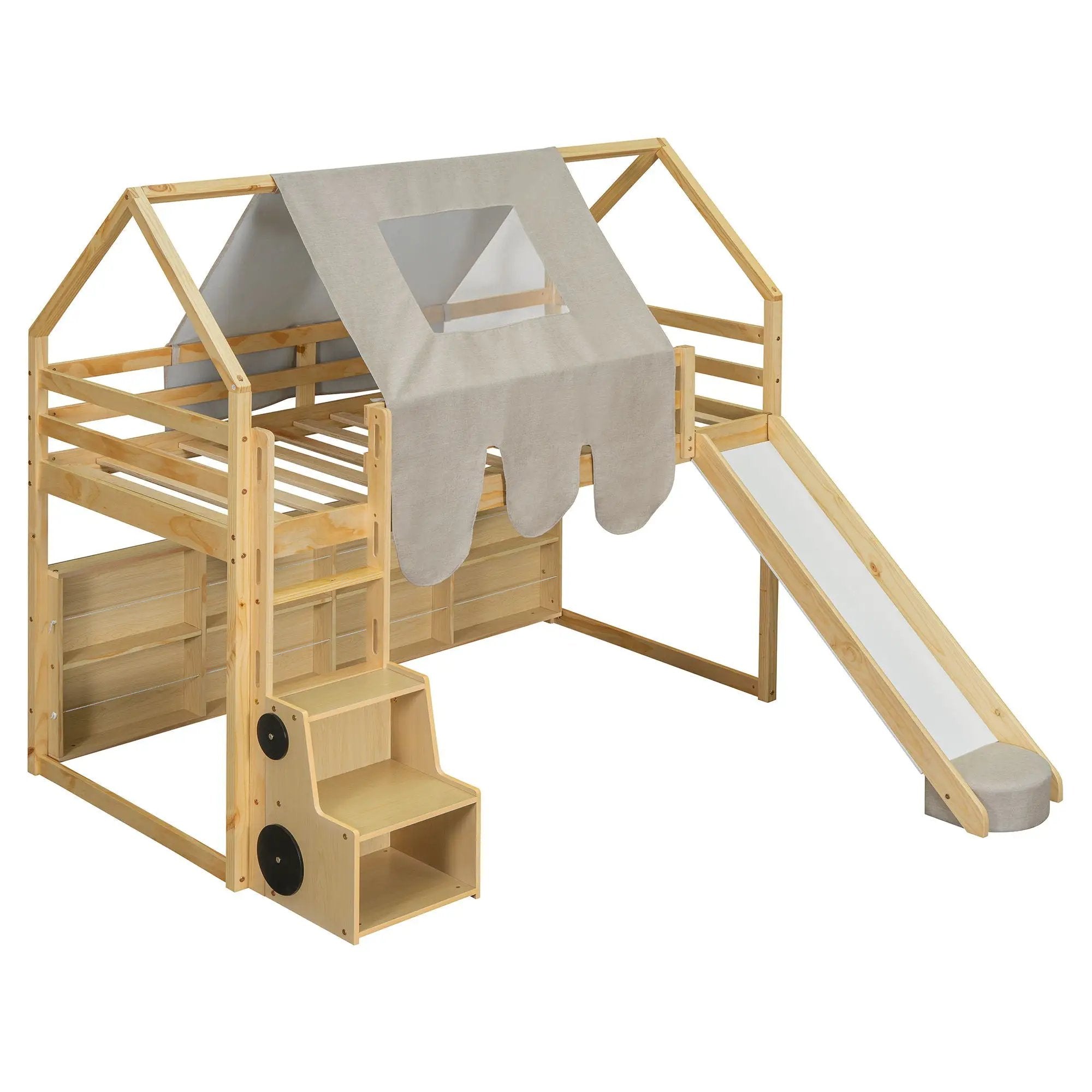 Loft Bed With House Shaped Frame And Tent by HouseOfZazla