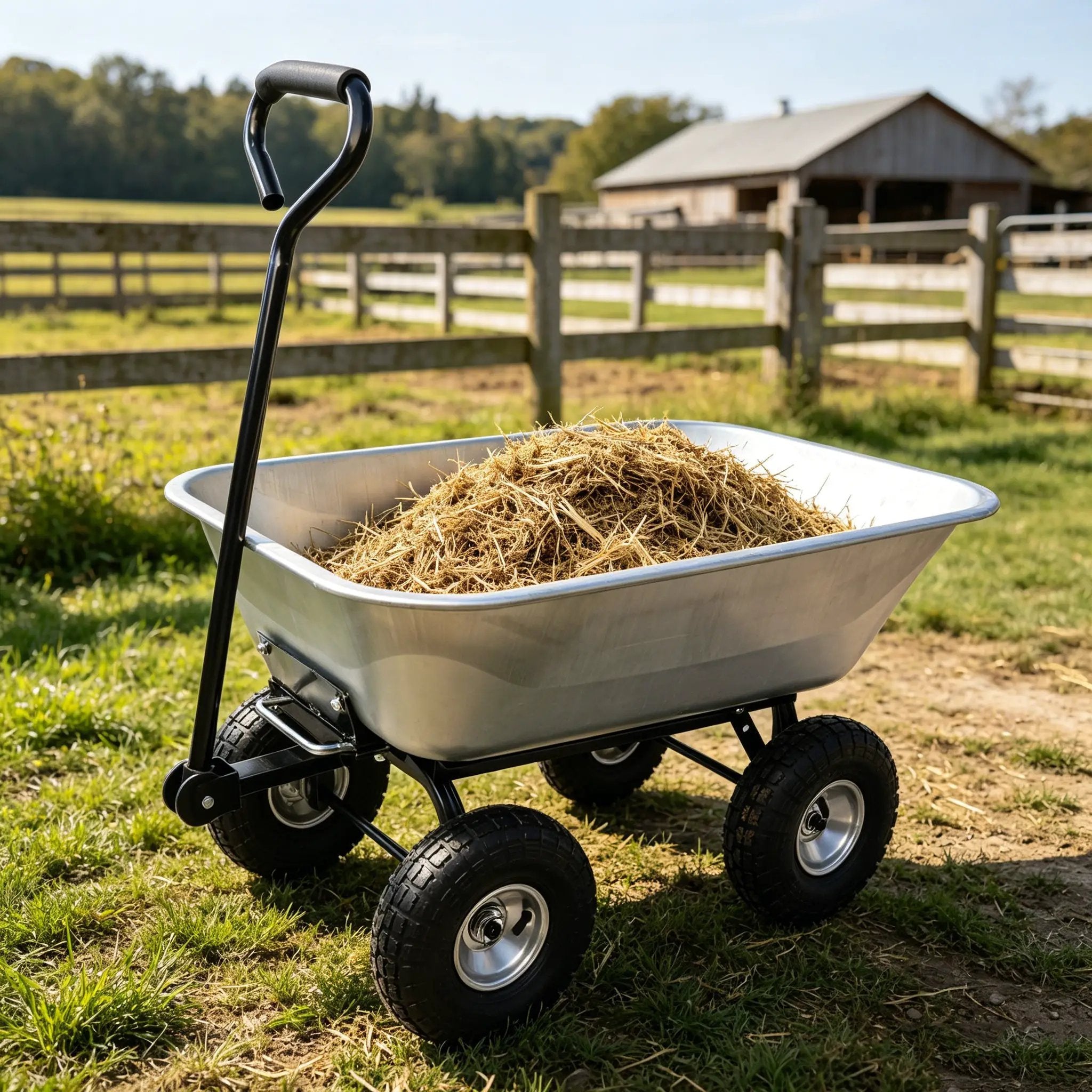 Folding Poly Garden Dump Truck with Steel Frame and Pneumatic Tires by HouseOfZazla
