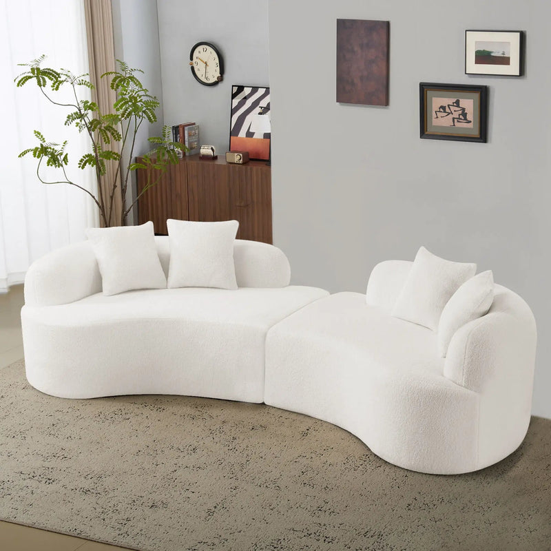 Curved 4 Seater Full Compression Sponge Sofa
