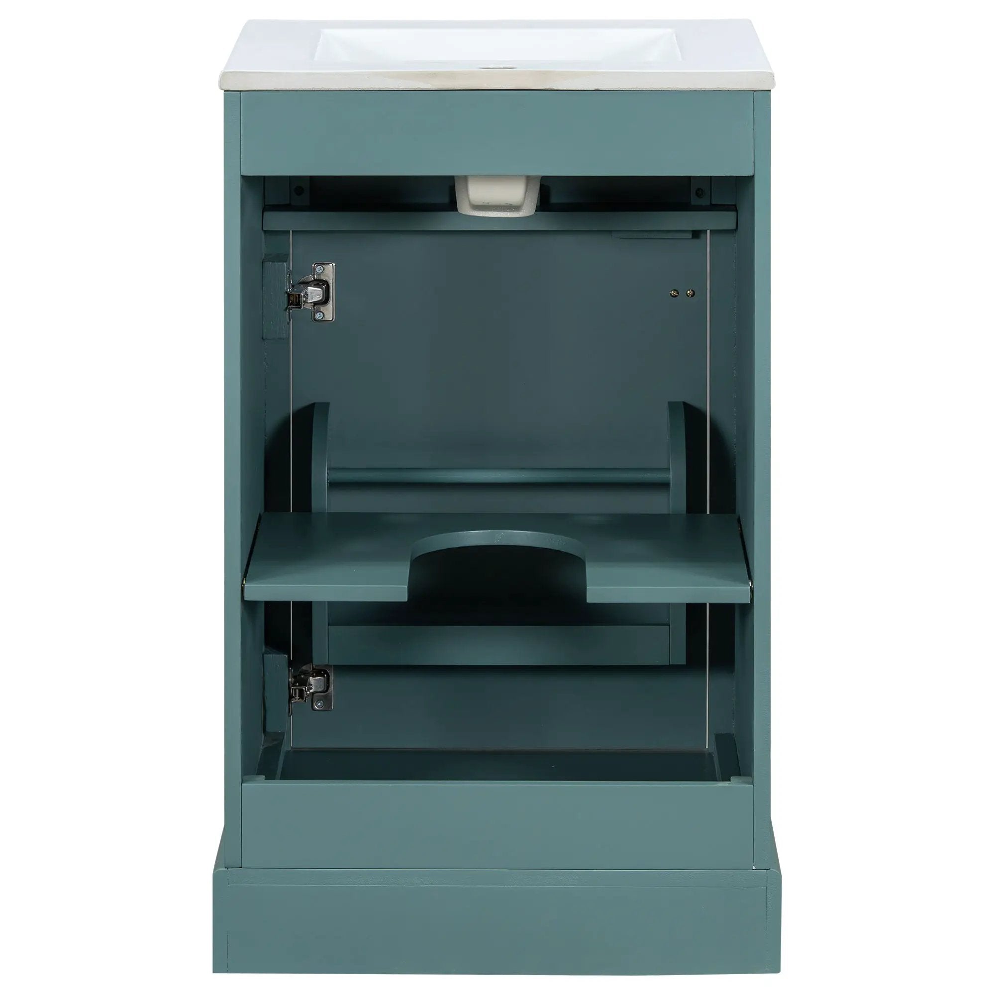 Elegant Bathroom Vanity With Ceramic Sink, Soft Close Door, Adjustable Shelf by HouseOfZazla