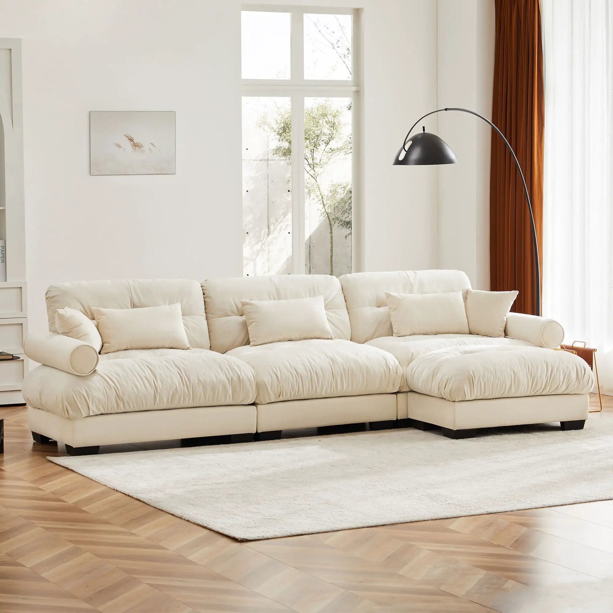 Super Comfort Oversized Modular Sectional Sofa With Movable Ottoman by HouseOfZazla