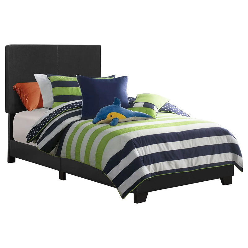 Dorian Faux Leather Upholstered Twin Panel Bed Black by Unique Piece Furniture