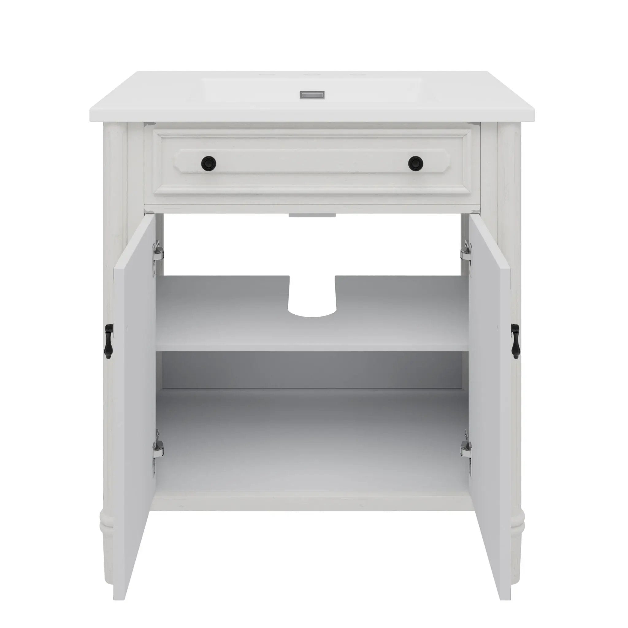Vintage Bathroom Vanity With Sink, Rustic Cabinet With Soft Close Doors by HouseOfZazla