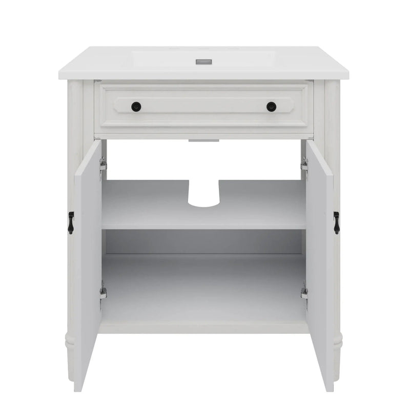 Vintage Bathroom Vanity With Sink, Rustic Cabinet With Soft Close Doors by HouseOfZazla