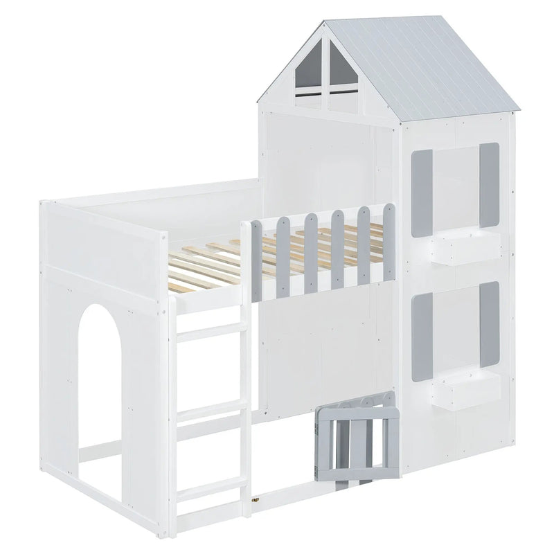 Twin Over Twin House Bunk Bed by HouseOfZazla