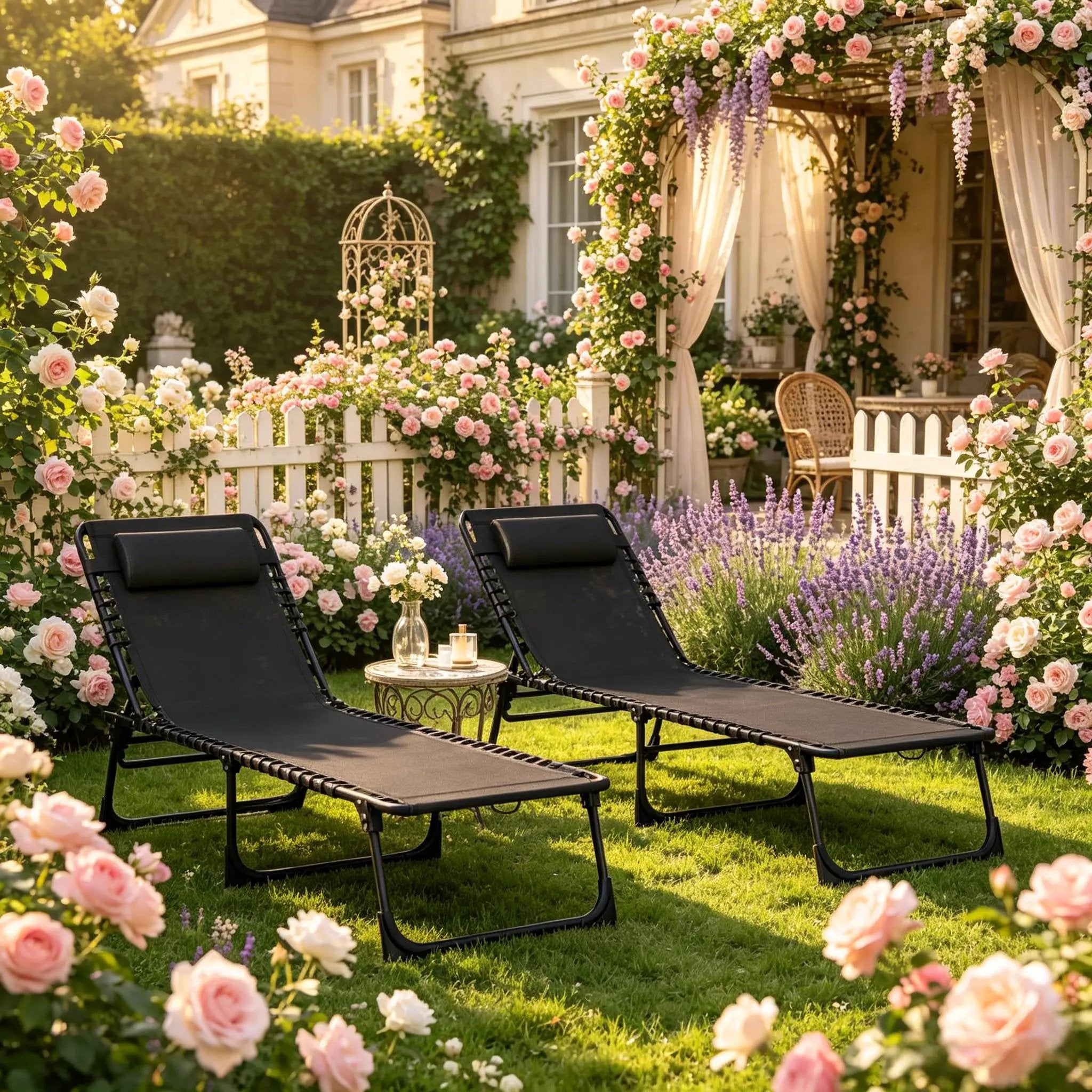 2pcs Folding Chaise Lounge Pool Chairs by HouseOfZazla