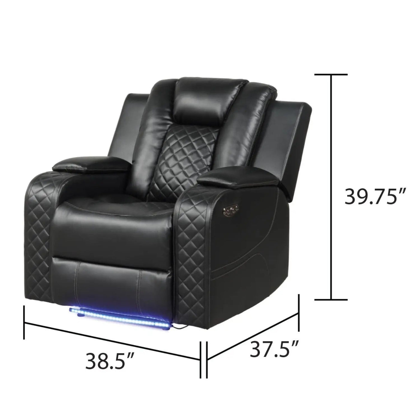 Benz - LED & Power Recliner Chair With Adjustable Headrest by Unique Piece Furniture